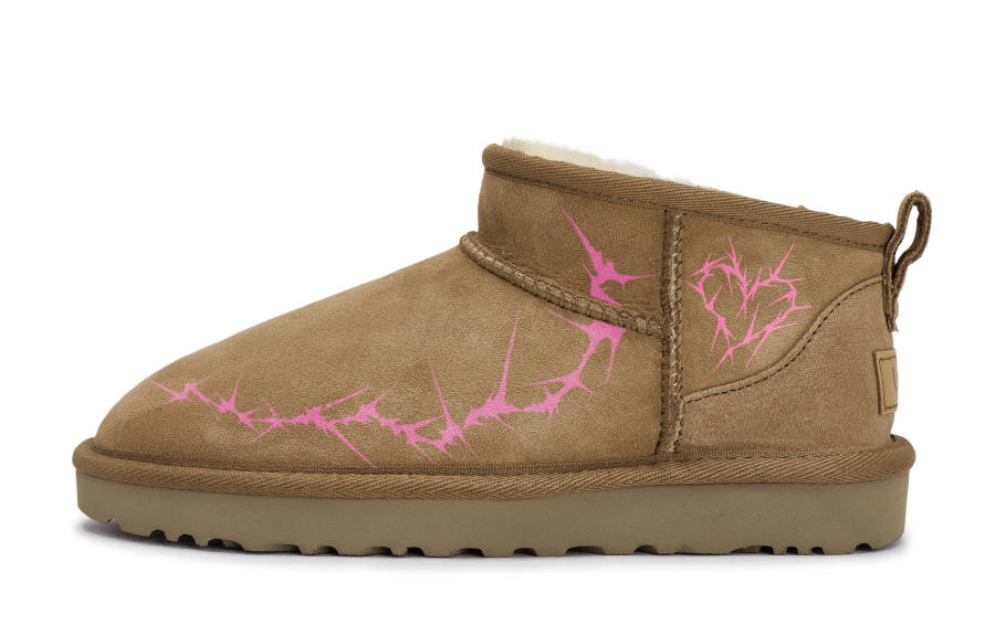 UGG CLASSIC ULTRA MINI 811 Manufacturing, Thorn Bush Thermal Ankle Length Snow Boots Women's Chestnut Brown