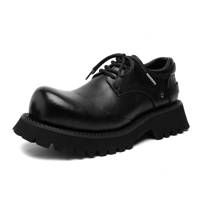 MODENGPAN MODENGPAN Cow Split Leather Casual Shoes Men's Black