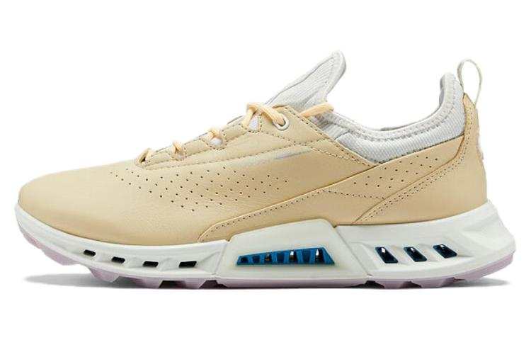 Ecco Cushioning Slip Resistant Abrasion Resistant Low top Golf Shoes Women's Yellow White