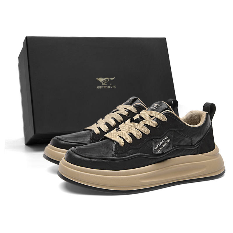SEPTWOLVES Thermal Cushioning Height Increasing Abrasion Resistant Slip Resistant Low top Skateboard Shoes Men's