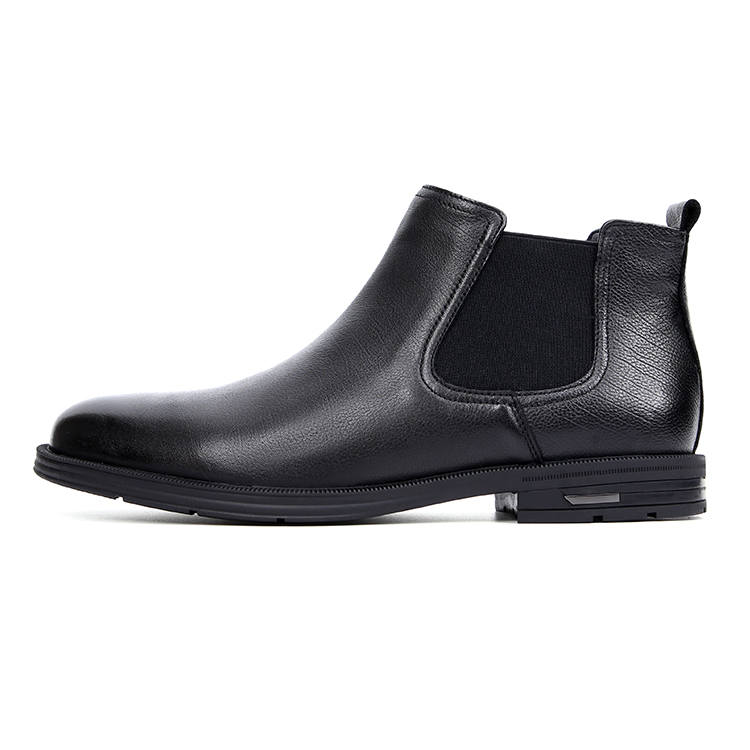 KAIMALONG KAIMALONG Cow Leather Short Chelsea Boots Men's Black