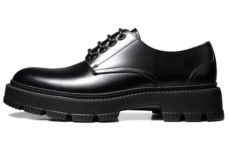 THOM WILLS Business Versatile Cleanfit Calfskin Derby Shoes Old Money Style Casual Shoes Men's Black