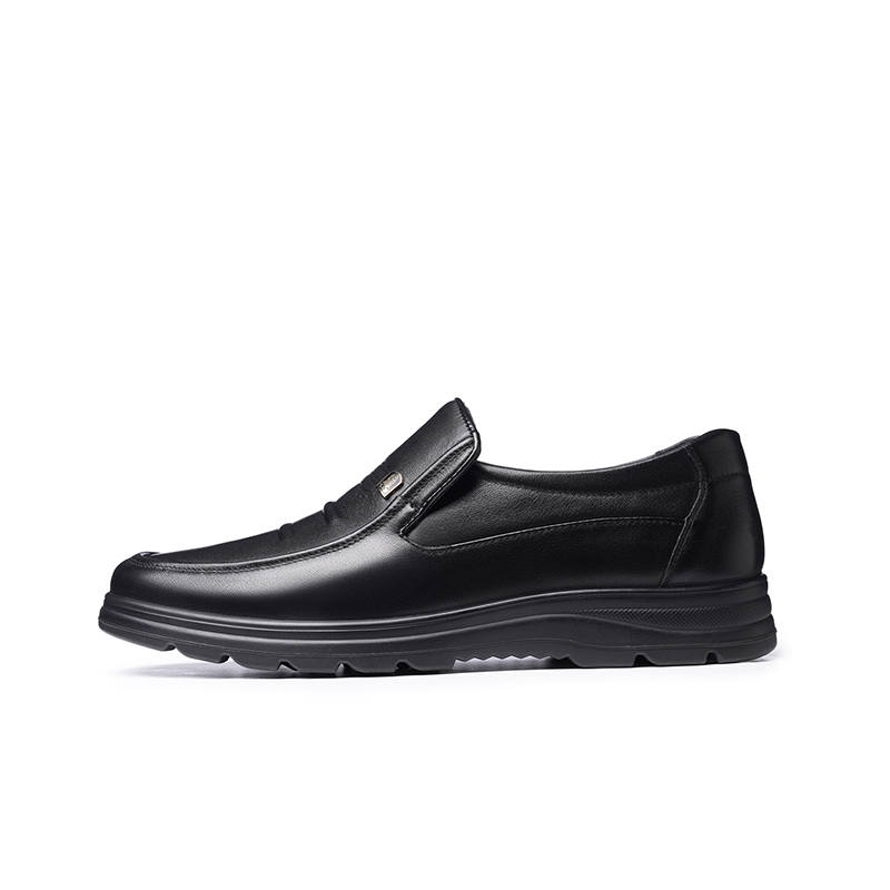 LAORENTOU Cow Leather Casual Shoes Men's Black