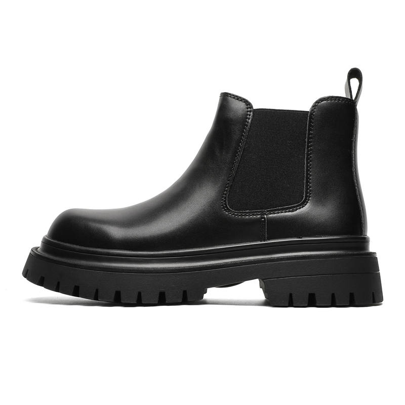 V05 V05 Microfiber Leather Short Chelsea Boots Men's Black