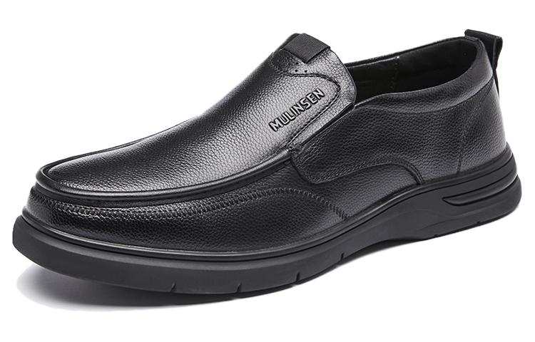 Mulinsen Top Grain Cow Leather Casual Shoes Men's Black