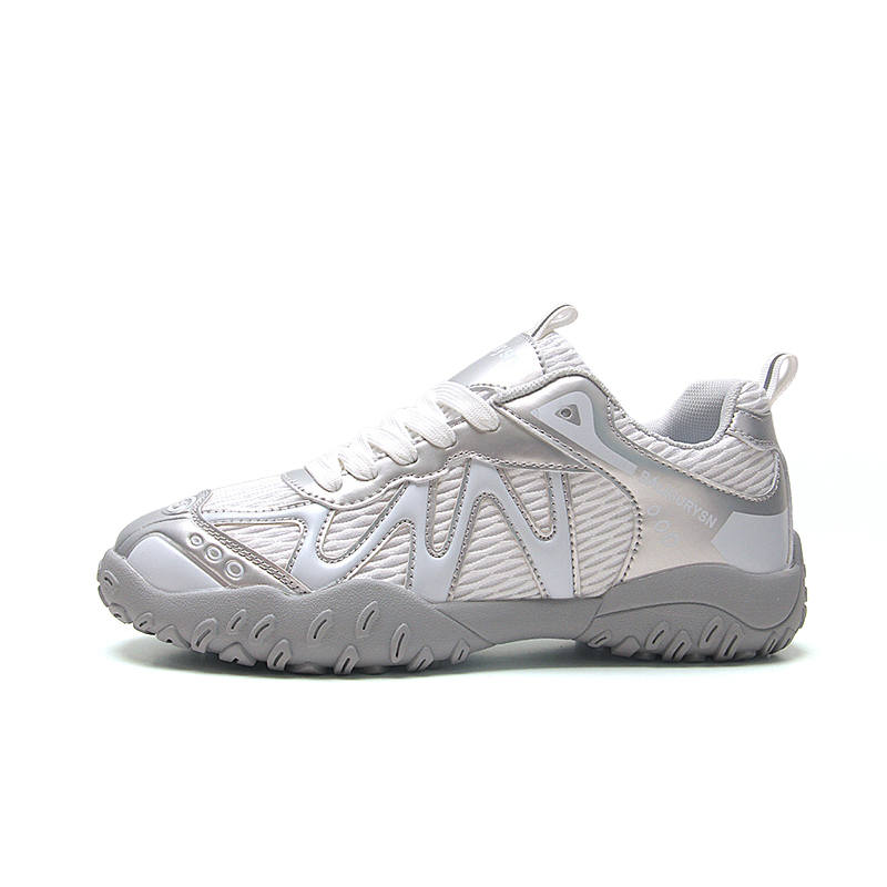 STUR YSN Mesh, Synthetic Leather Abrasion Resistant Abrasion Resistant Low top Casual Shoes Women's Silver