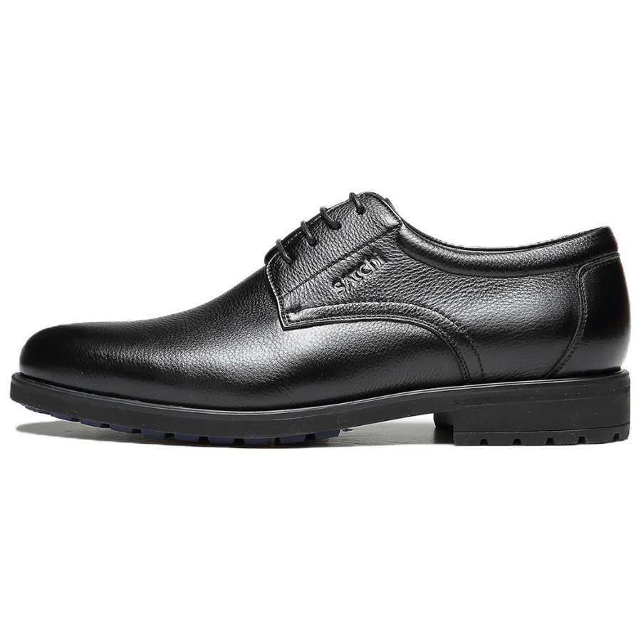Satchi Top Grain Cow Leather Casual Shoes Men's Black