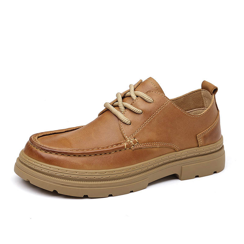 CITONGXIANSHENG Top Grain Cow Leather Casual Shoes Men's Yellow