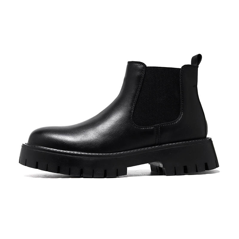 CHILANG CHILANG Pu Short Chelsea Boots Men's Black