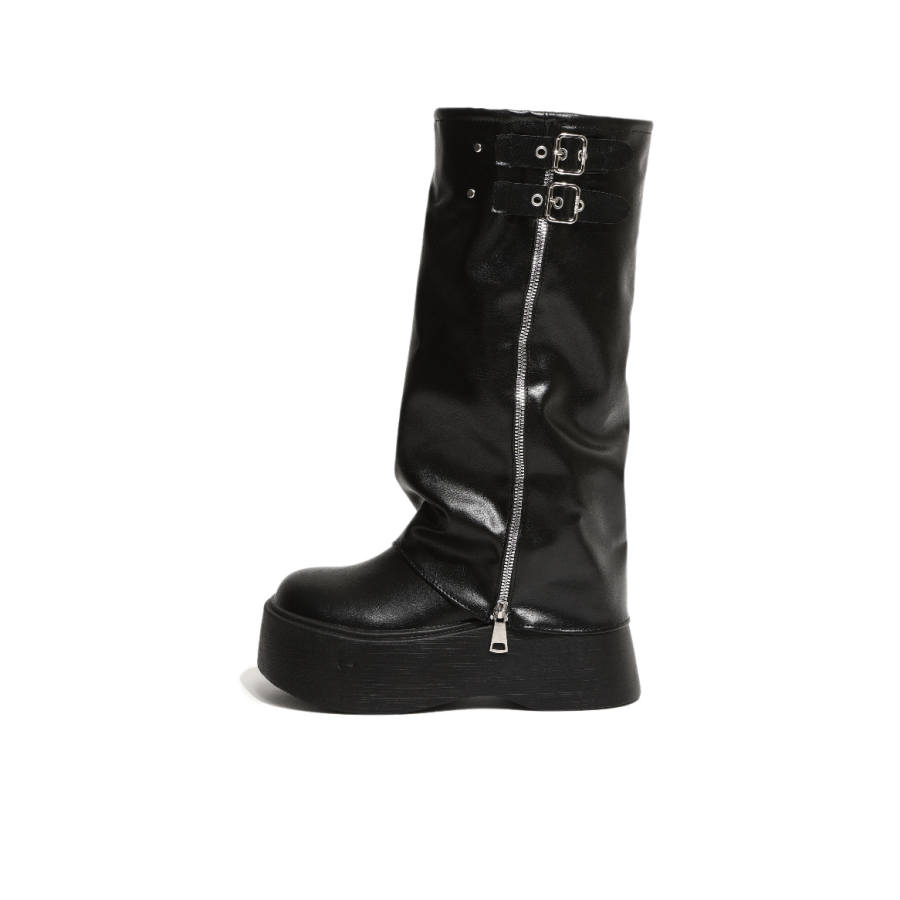 CHERRY&KALIKA Microfiber Leather Knee high Boots 7cm Women's
