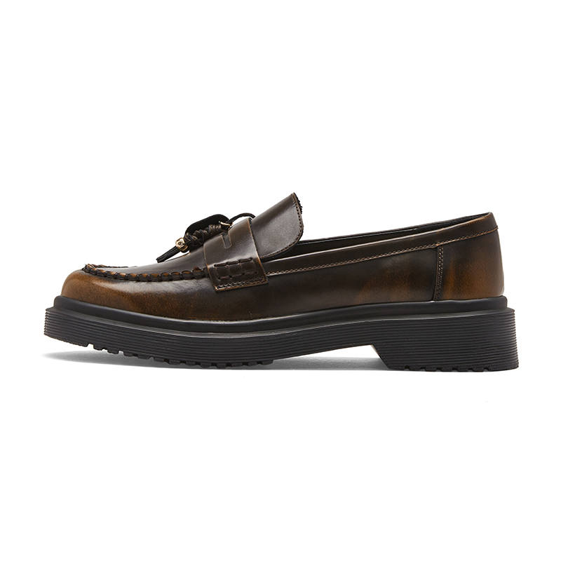 TOOMANYSHOES Little Gold Bean Loafers Women's Brown