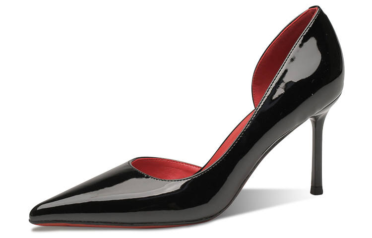 Ainer-cat Ainer cat Patent Leather Slim Heel High Heels 8cm Women's
