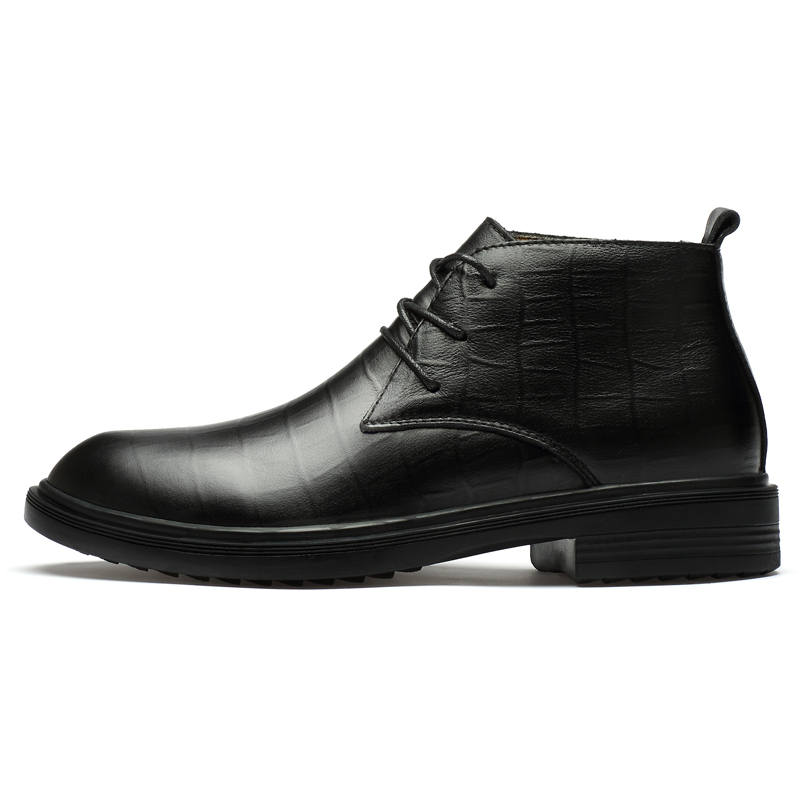 XIMO BULL Casual Leather Shoes Men's Mid Top Black/Brown