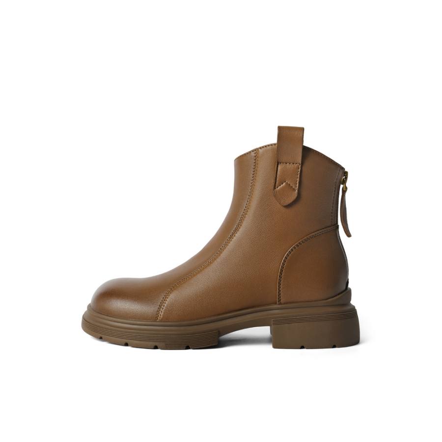 BELLE Sheepskin Ankle Boots 3cm Women's Black Brown
