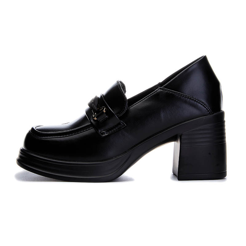 POOQ Pu High Heels Women's Black
