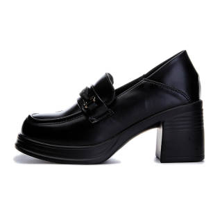 POOQ Pu High Heels Women's Black