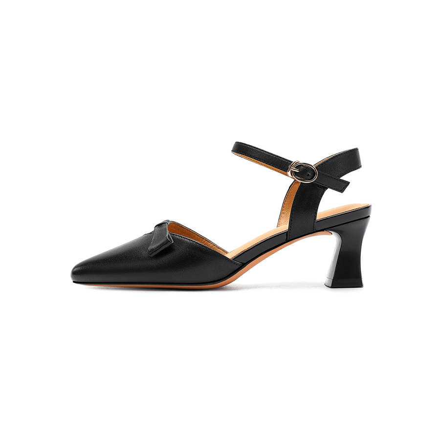 HARSON HARSON Cow Leather Block Heel High Heels Women's