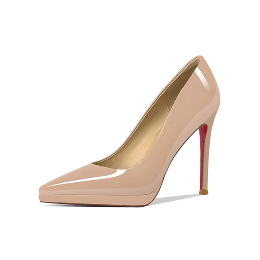 Lanza Patent Leather Slim Heel High Heels 9cm Women's