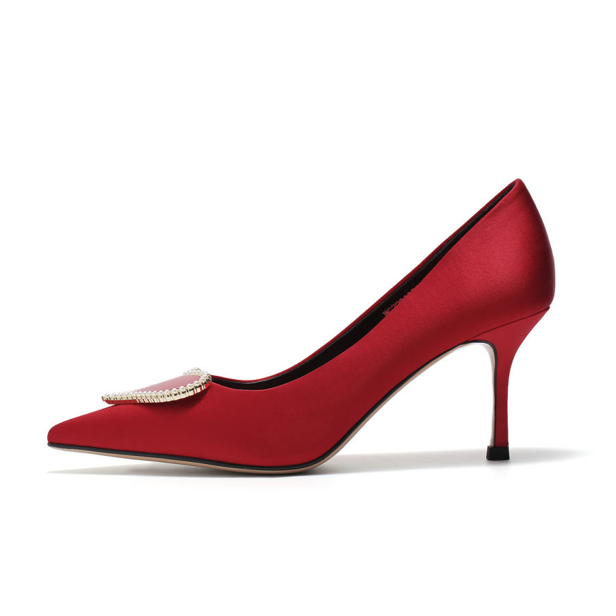 ZRO Slim Heel High Heels 7.5cm Women's Red