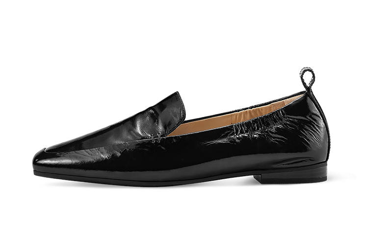 7or9 Black Gold Croissant Casual Shoes 1.8cm Women's Black