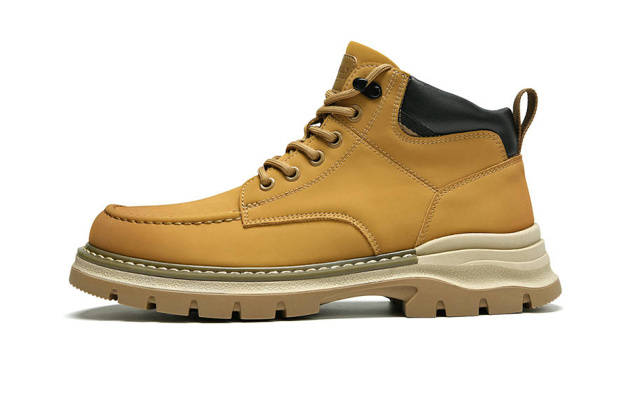 HLA HLA Microfiber Leather Short Outdoor Boots Men's Yellow