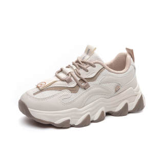 NORTHMORE Height Increasing Lightweight Breathable Low top Chunky Sneakers Women's Beige