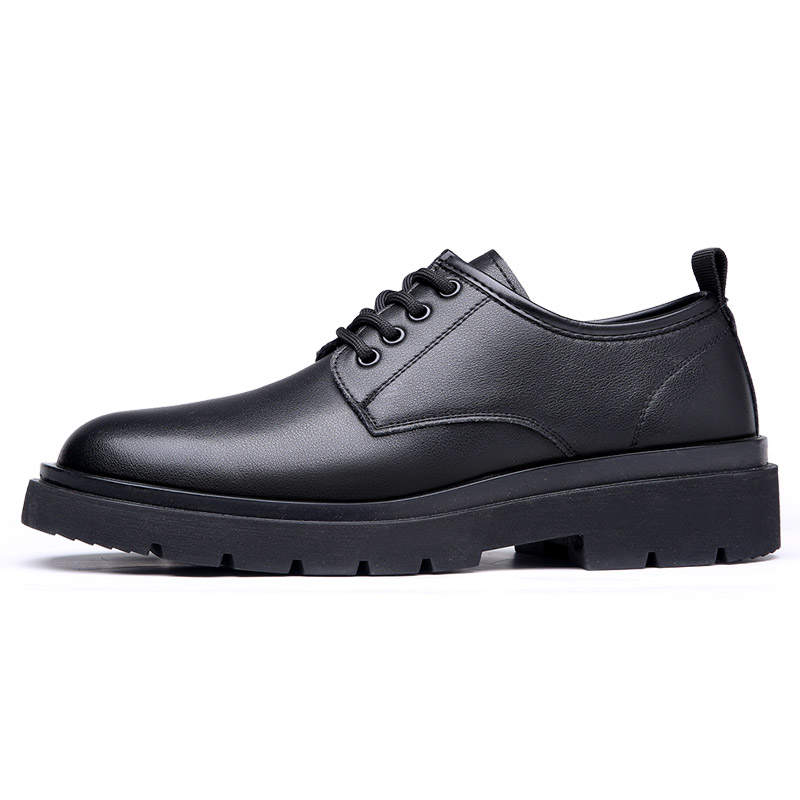 CKVUSAMG Top Grain Cow Leather Casual Shoes Men's Black
