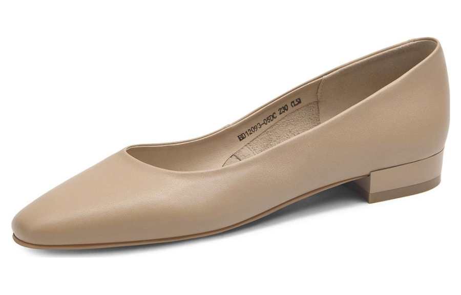 CAMEIDO Cow Split Leather Casual Shoes Women's Apricot