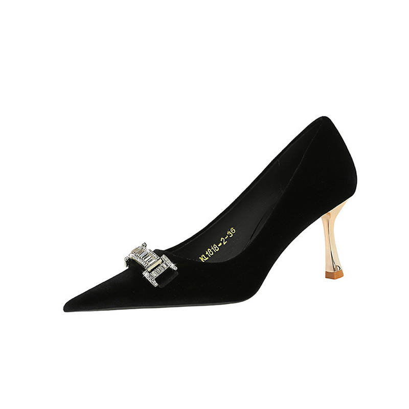 BIGTREE BIGTREE Suede Slim Heel High Heels Women's