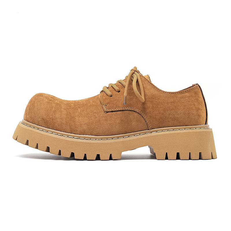V05 Microfiber Leather Abrasion Resistant Height Increasing Low top Casual Shoes Unisex Yellow