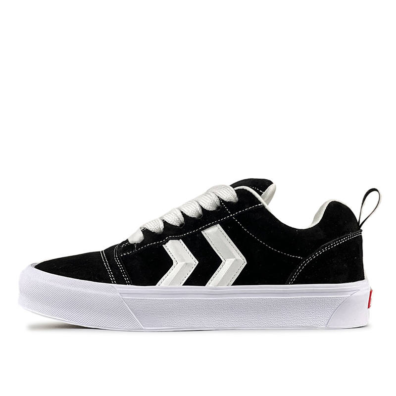 ZUIBANG Puffy Shoes Slip Resistant Abrasion Resistant Low top Skateboard Shoes Women's Black White