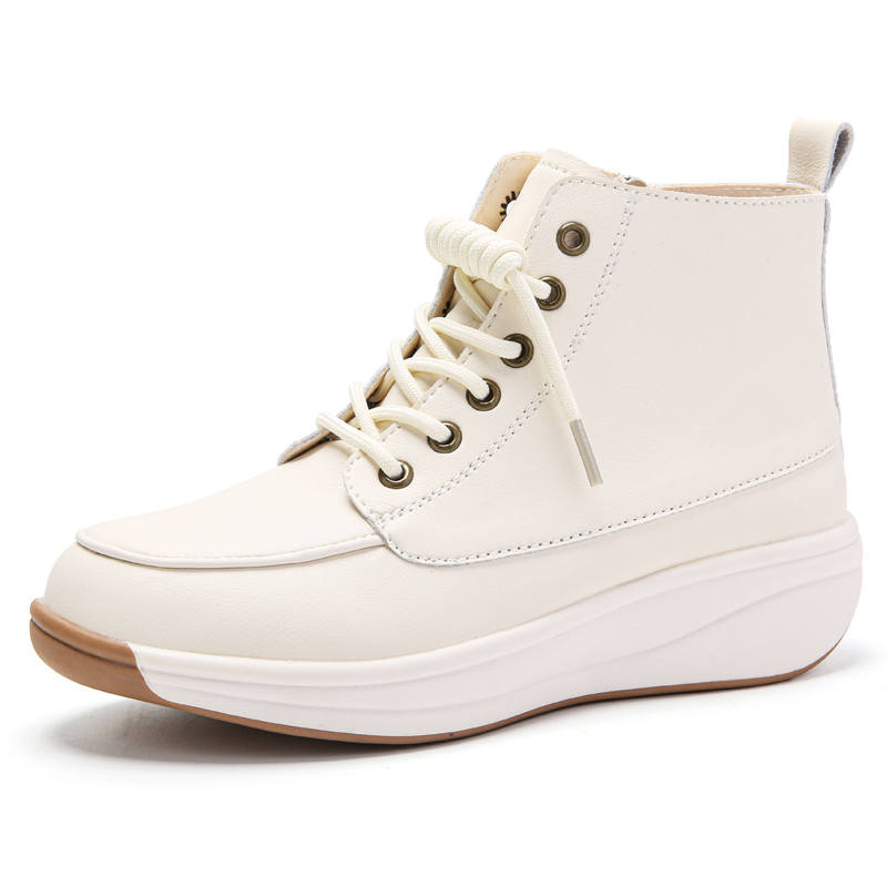 Reivantix Reivanti Short Combat Boots 4cm Women's Beige