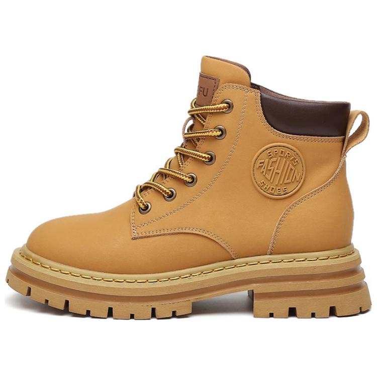 KEKAFU Cow Split Leather Short Combat Boots Women's