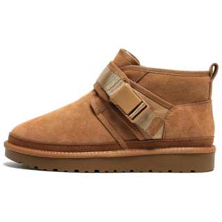 ACEMICKY Thermal Slip Resistant Short Snow Boots Unisex Chestnut
