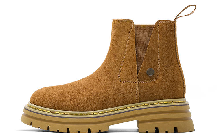 Dickies Dickies Cow Split Leather Short Combat Boots Women's Earth Yellow