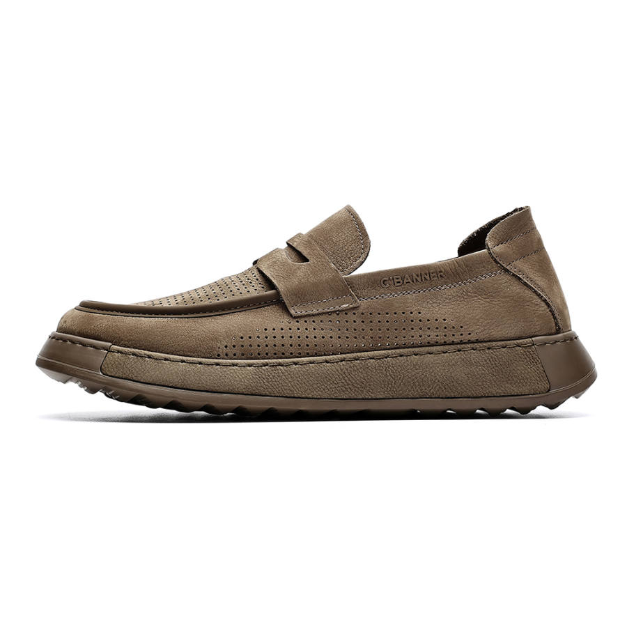 C°BANNER Cow Leather Low top Casual Shoes Men's Khaki Green