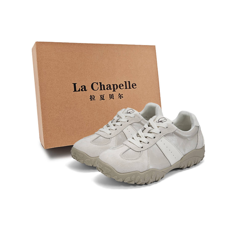 La Chapelle Anti Slip Wear Resistant Low Top Chunky Sneakers Women's White