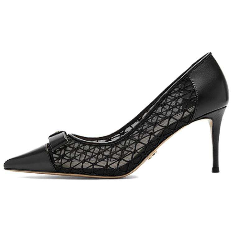 NINE WEST Cow Leather Slim Heel High Heels 7.5cm Women's