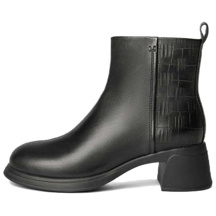 BELLE Classic Commute Fashion Versatile Trendy Height Increasing Slimming Fleece Lined Chunky Heel Ankle Boots 5.5cm