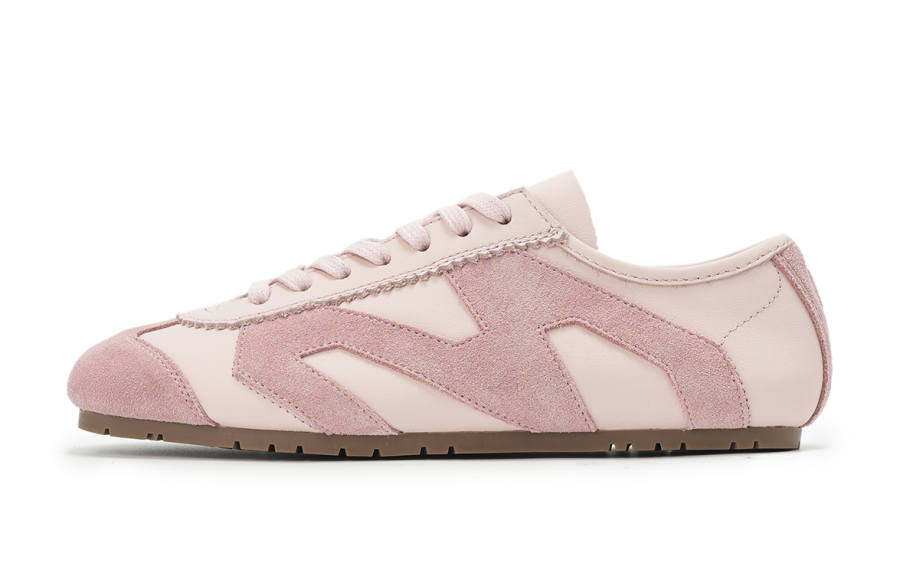 MINNETONKA MS70 Floral Hue Thin Sole German Army Trainers Cow Leather Low top Casual Shoes Women's Cherry Blossom Pink