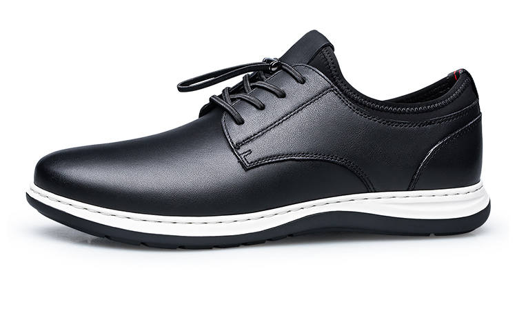 ZRO Casual Leather Shoes Men's Low Top Black/Blue