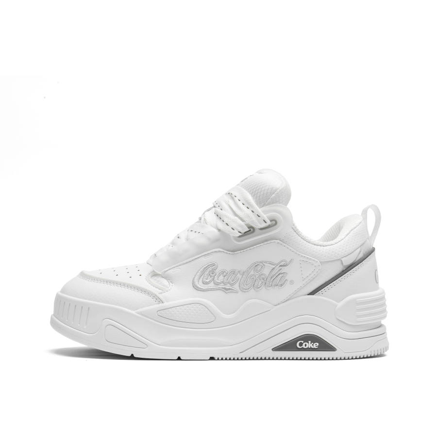 Coca-Cola Coca Cola Puffy Shoes Low top Stylish Skateboarding Shoes Unisex White