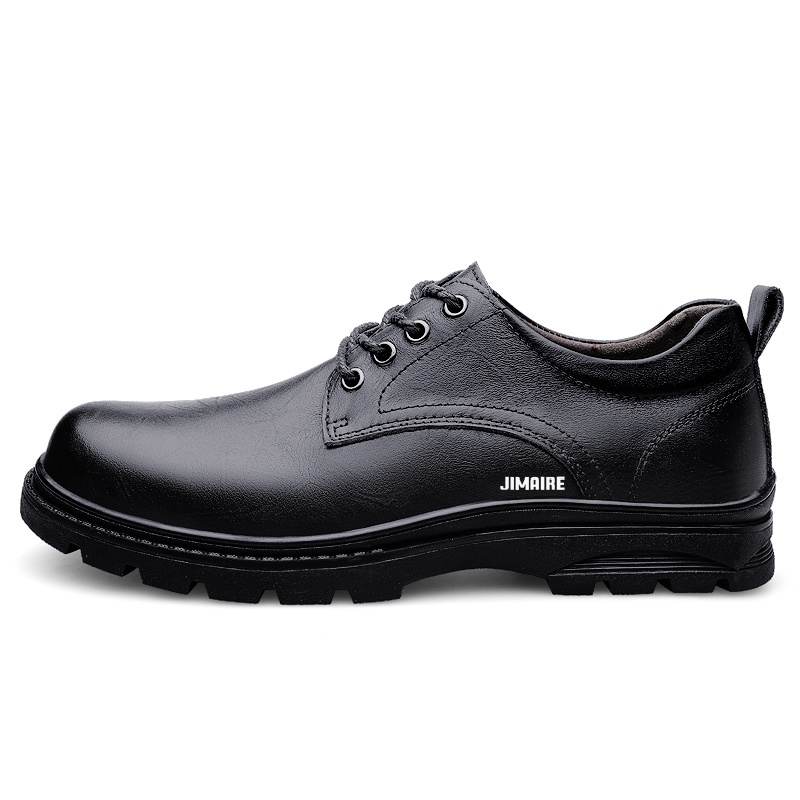 JINMAIWANG Casual Leather Shoes Men's Low Top