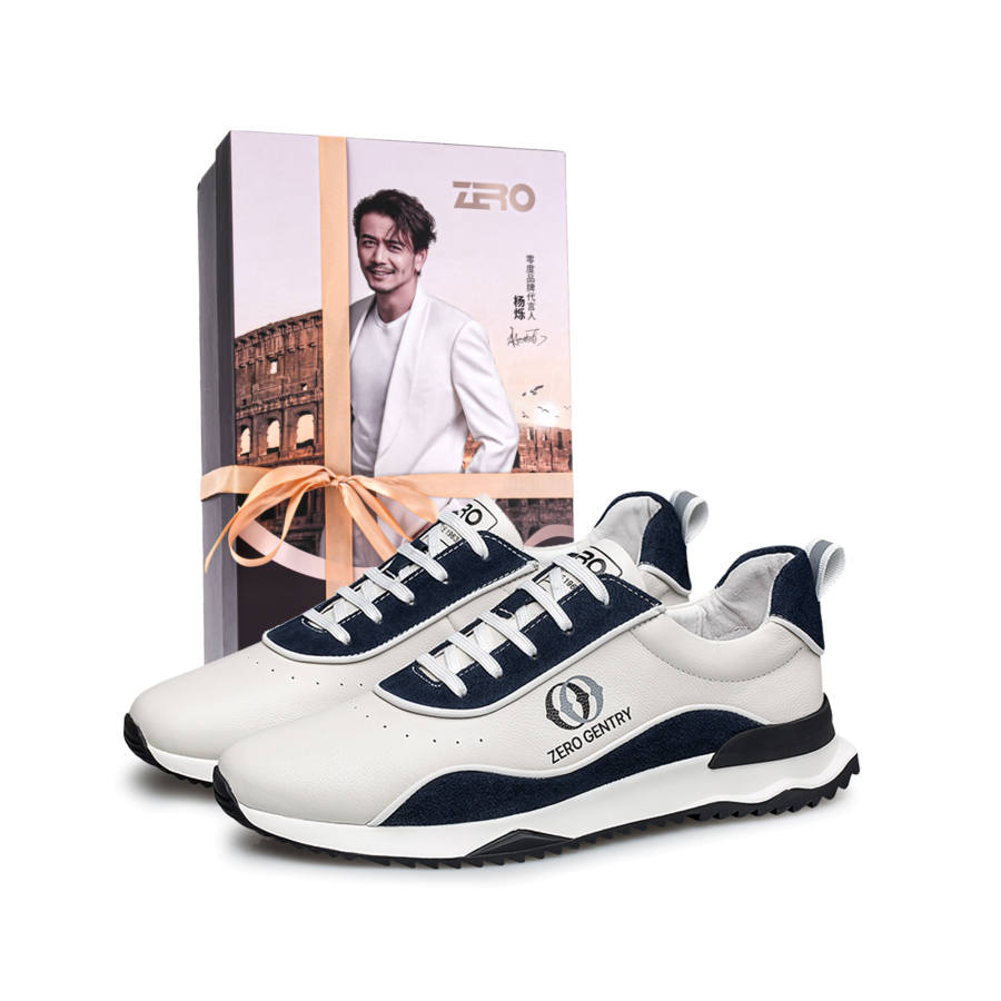 ZRO Casual Shoes Men's Low Top White Gray/White Blue