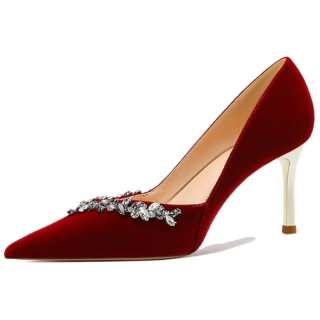 LIKE Suede High Heels 8cm Women's Red