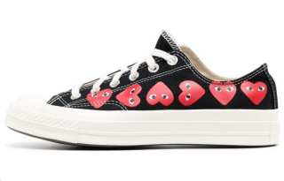 CDG Play x Converse Canvas Low top Skateboard Shoes Unisex Black