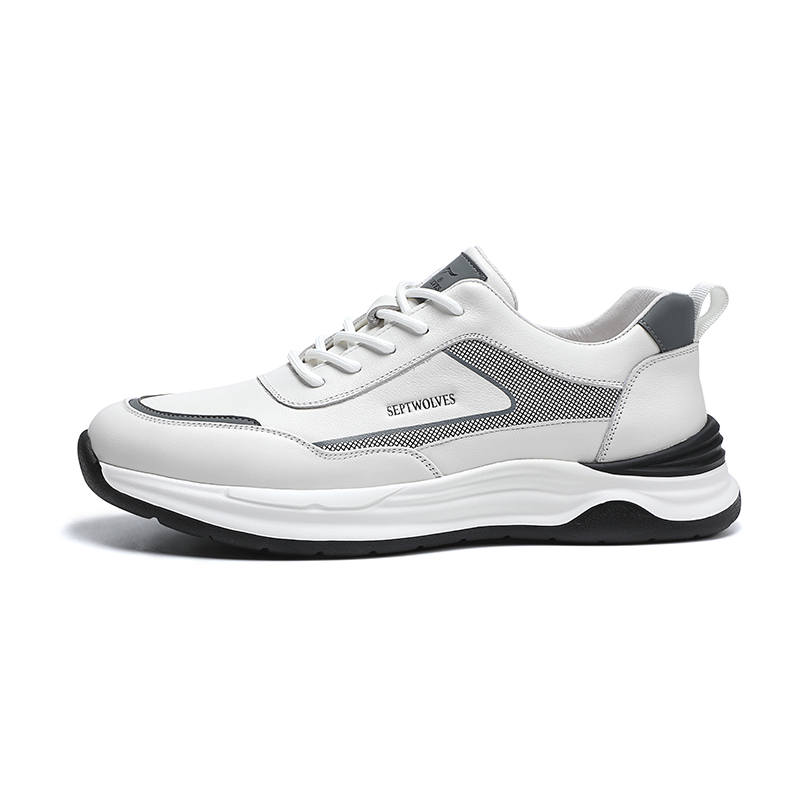 SEPTWOLVES Top Grain Cow Leather Low top Casual Shoes Men's White HD