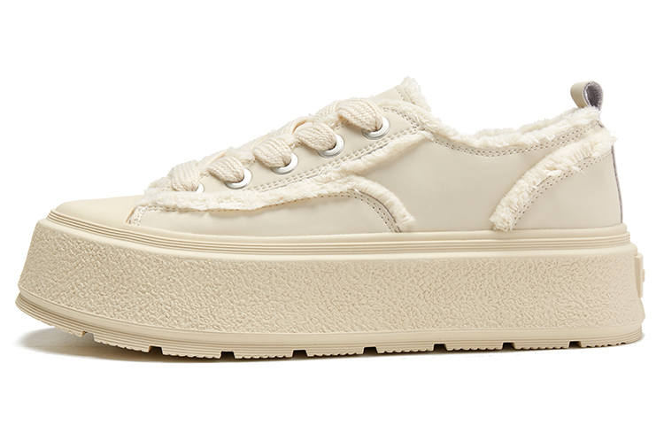 HERLOOK Bread Crumb Frayed Edge Platform Shoes Height Increasing Stylish Skateboarding Shoes Women's
