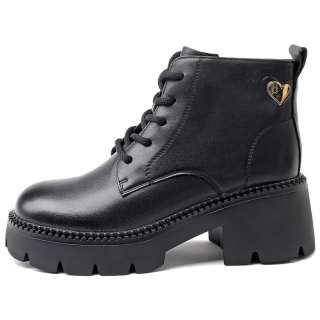 Spider King Cow Leather Crew Combat Boots Women's Black