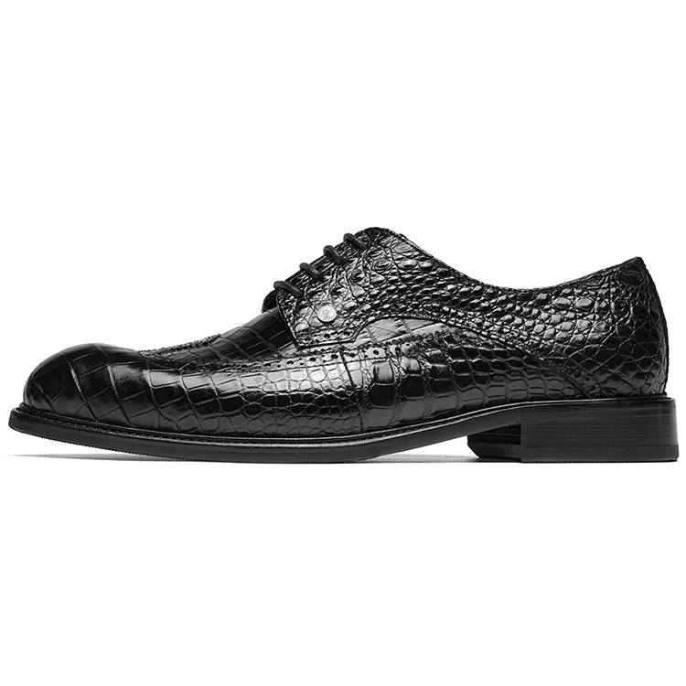 ROBERTA DI CAMERINO Crocodile Leather Dress Shoes Men's Black